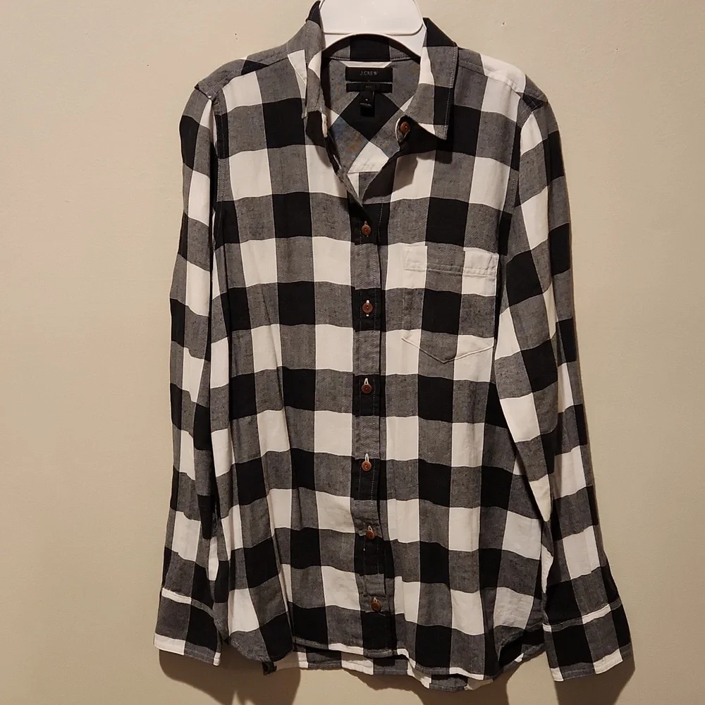 ❤️ J CREW CHARCOAL BUFFALO PLAID BUTTON UP 100% COTTON BOY SHIRT, 4